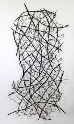 Contemporary Forged Painted Copper Metal Abstract Wall Sculpture Hansen
