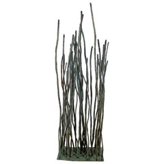 Contemporary Forged Painted Copper Metal Floor Sculpture Signed Bertoia Style