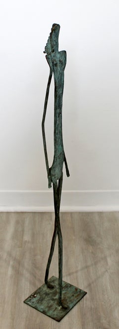 Contemporary Forged Painted Copper Nude Woman Female Figure Table Sculpture