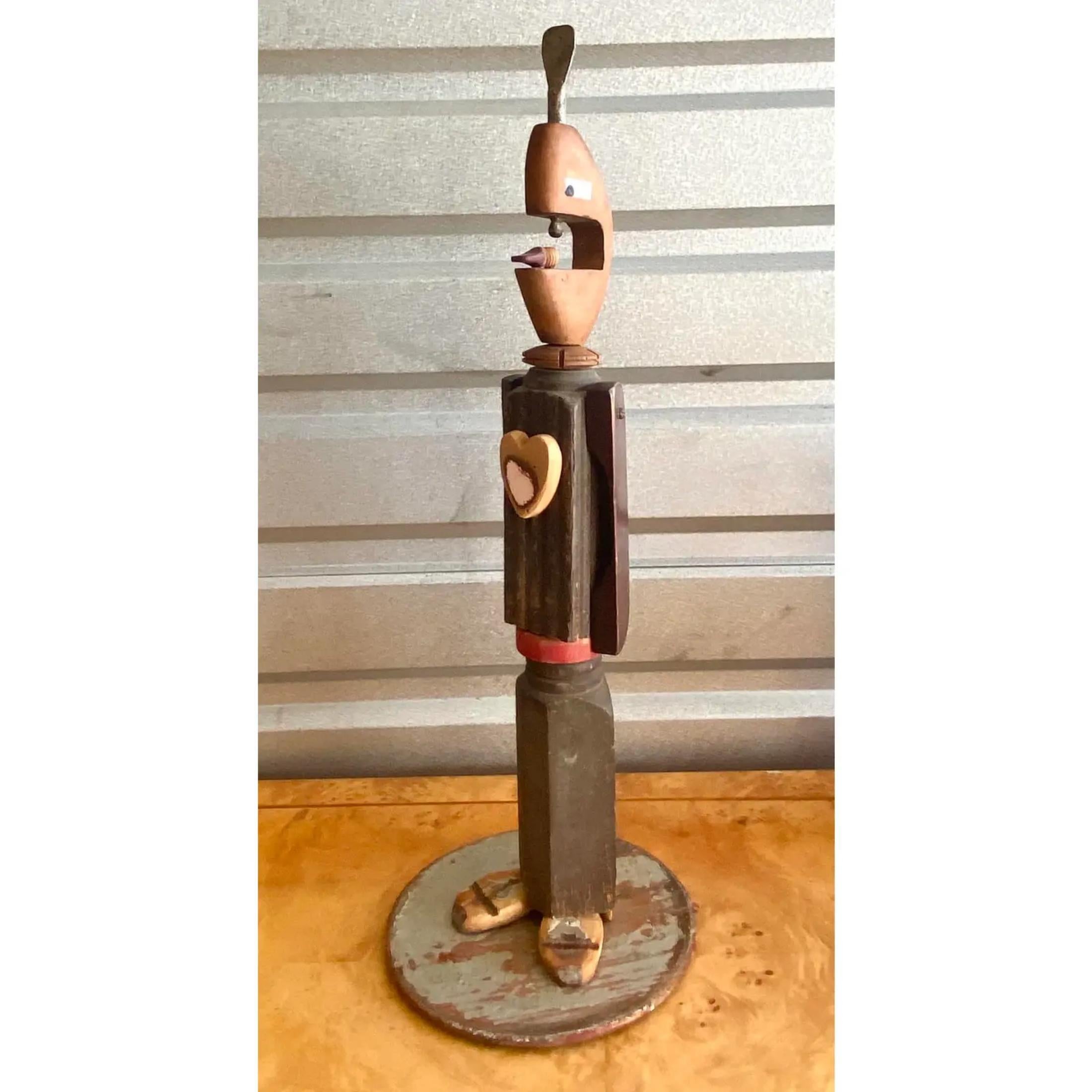 20th Century Contemporary Found Object Sculpture Signed Lisa Lulo For Sale