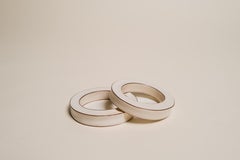 Contemporary Four Sided Bangle in Cream Lacquer with Copper by Alice Kuo
