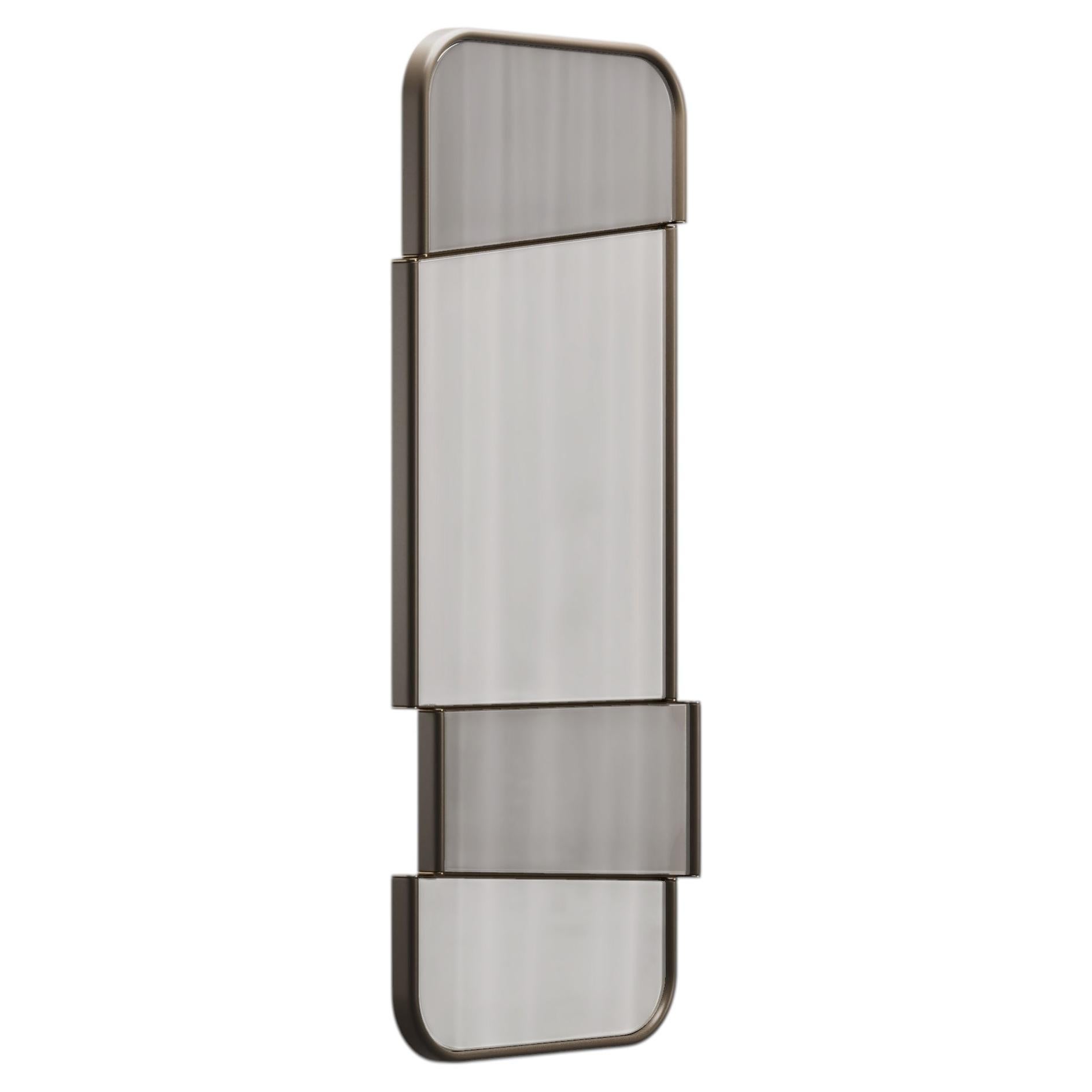 Contemporary Fracta Mirror, Lacquered with Metal Details