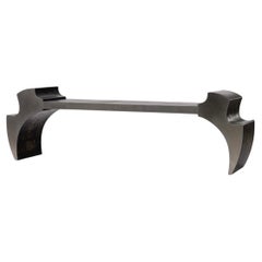 Contemporary Fragment Bench II with Bone black patinated leather