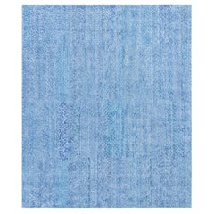 Tapis de soie bleu contemporain Fragment par Doris Leslie Blau
