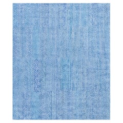 Contemporary Fragment Blue Silk Rug by Doris Leslie Blau
