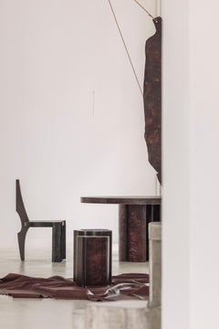 Contemporary Fragment Chair II with patinated Burgundy leather by Jumandie Seys