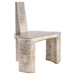 Sedia Fragment contemporanea in pelle patinata di Jumandie Seys