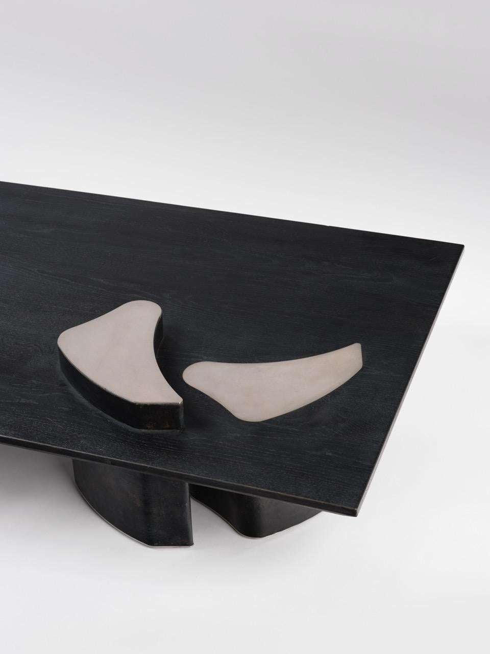 Table basse contemporaine Fragment en cuir patiné par Jumandie Seys en vente 6