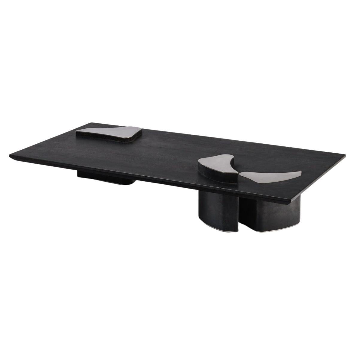Contemporary Fragment Couchtisch mit patiniertem Leder von Jumandie Seys