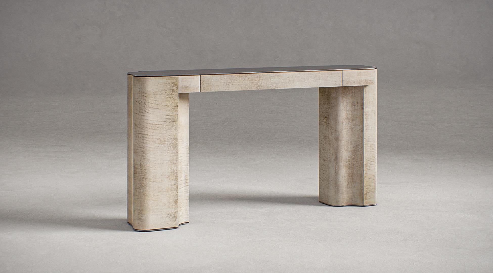 Contemporary Fragment Console II mit Leder von Jumandie Seys (Handgefertigt) im Angebot