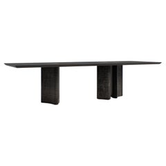 Tavolo da pranzo Fragment contemporaneo con pelle patinata di Jumandie Seys
