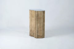 Contemporary Fragment Pedestal Medium beige patinated leather