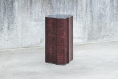 Contemporary Fragment Pedestals combo Burgundy patinated leather