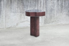 Contemporary Fragment Side Table II Medium Burgundy patinated leather