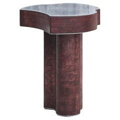 Contemporary Fragment Beistelltisch II Medium Burgund patiniertes Leder