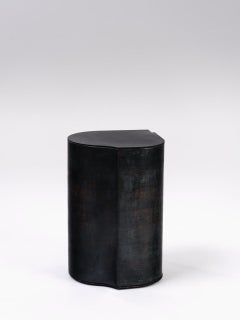 Contemporary Fragment Side Table Small Black patinated leather