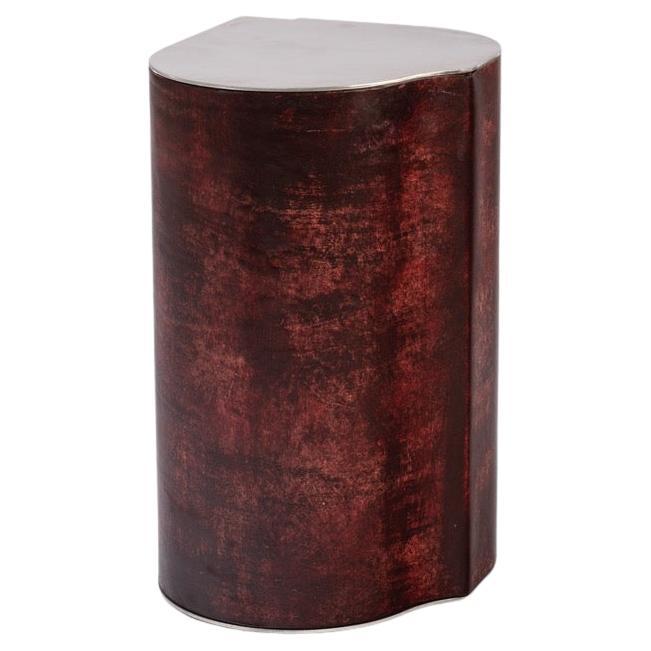 Table d'appoint Contemporary Fragment Small Bourgogne cuir patiné en vente