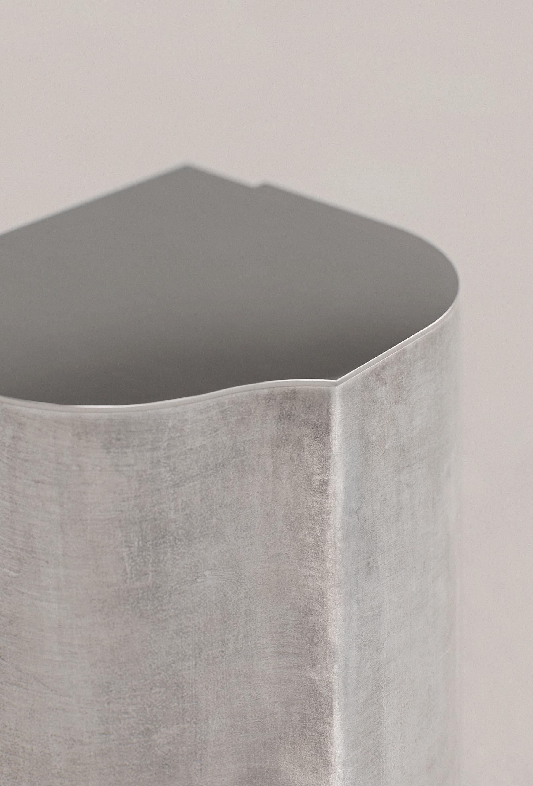 Contemporary Fragment Side Table Small with patinated leather by Jumandie Seys For Sale 3