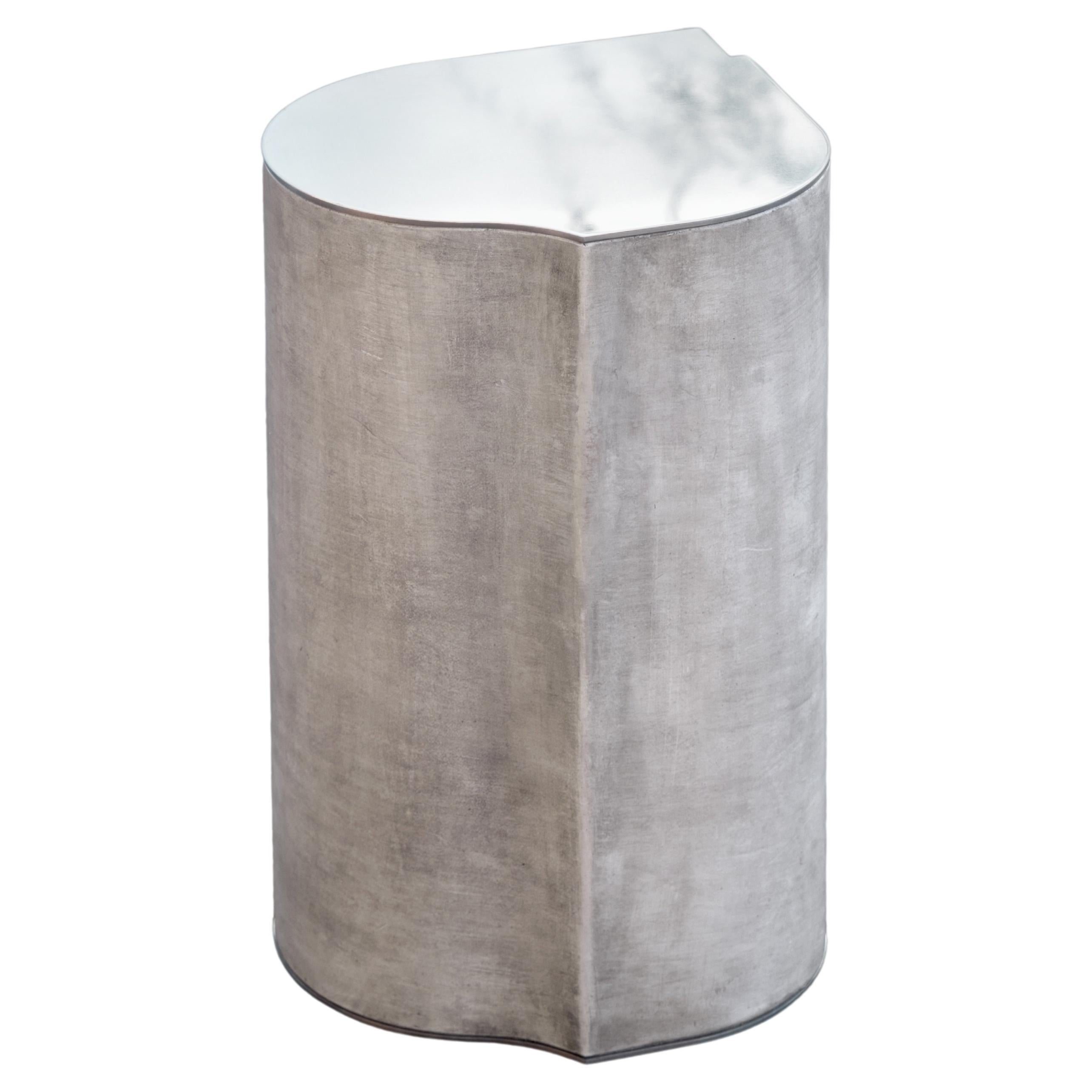 Contemporary Fragment Side Table Small with patinated leather by Jumandie Seys