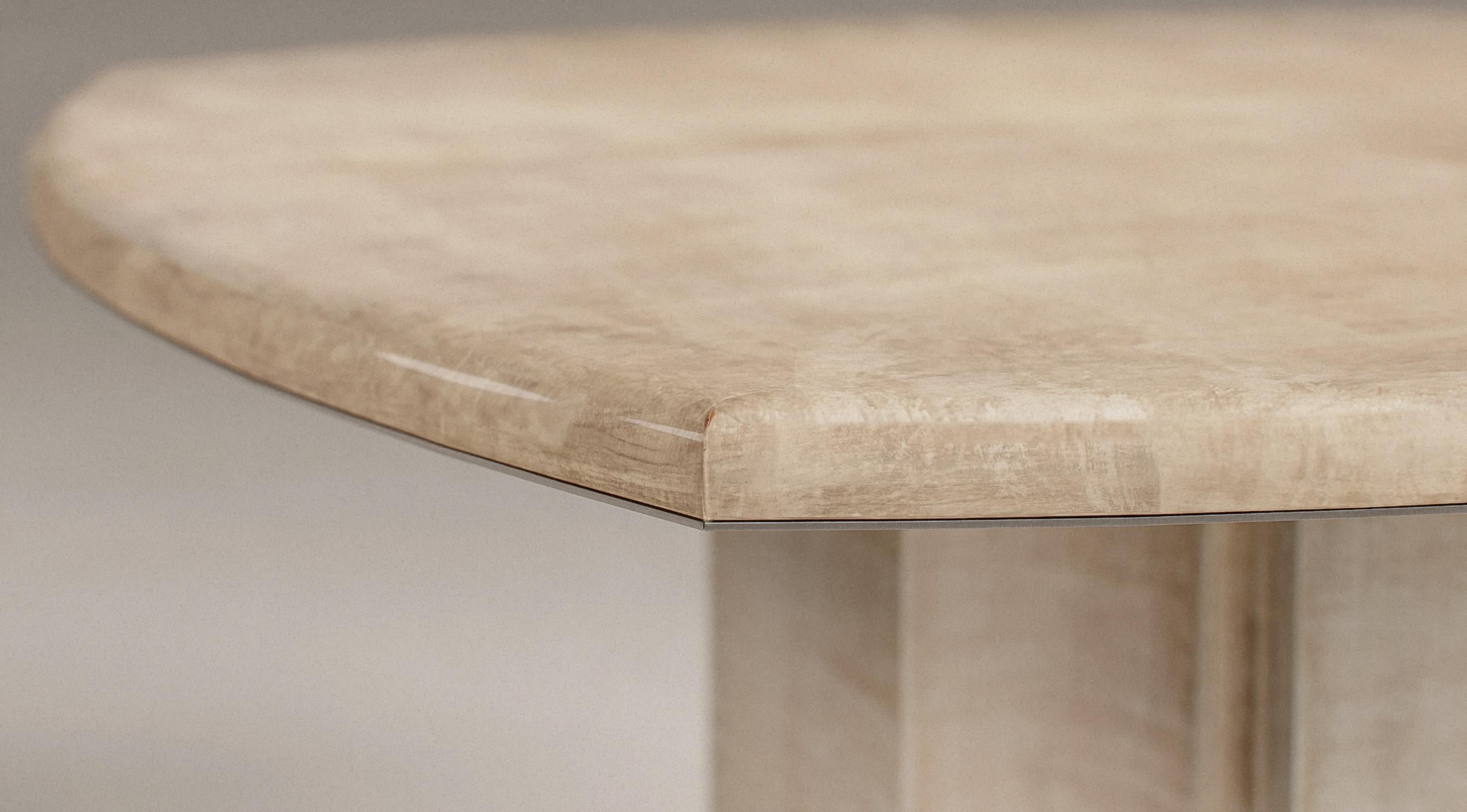 Table contemporaine Fragment en cuir patiné par Jumandie Seys en vente 3