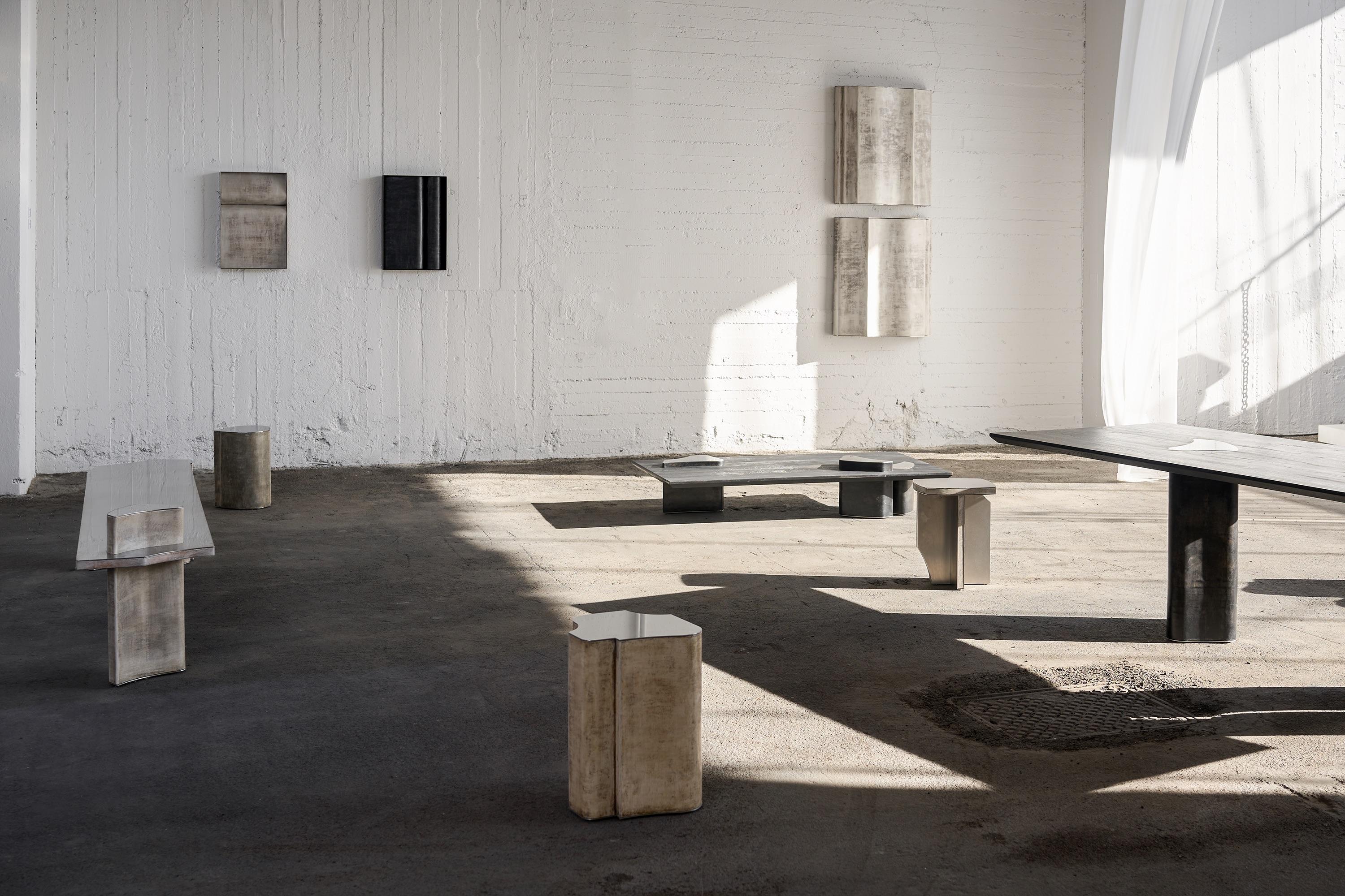 Contemporary Fragment Wallpieces with patinated leather by Jumandie Seys In New Condition For Sale In 1204, CH