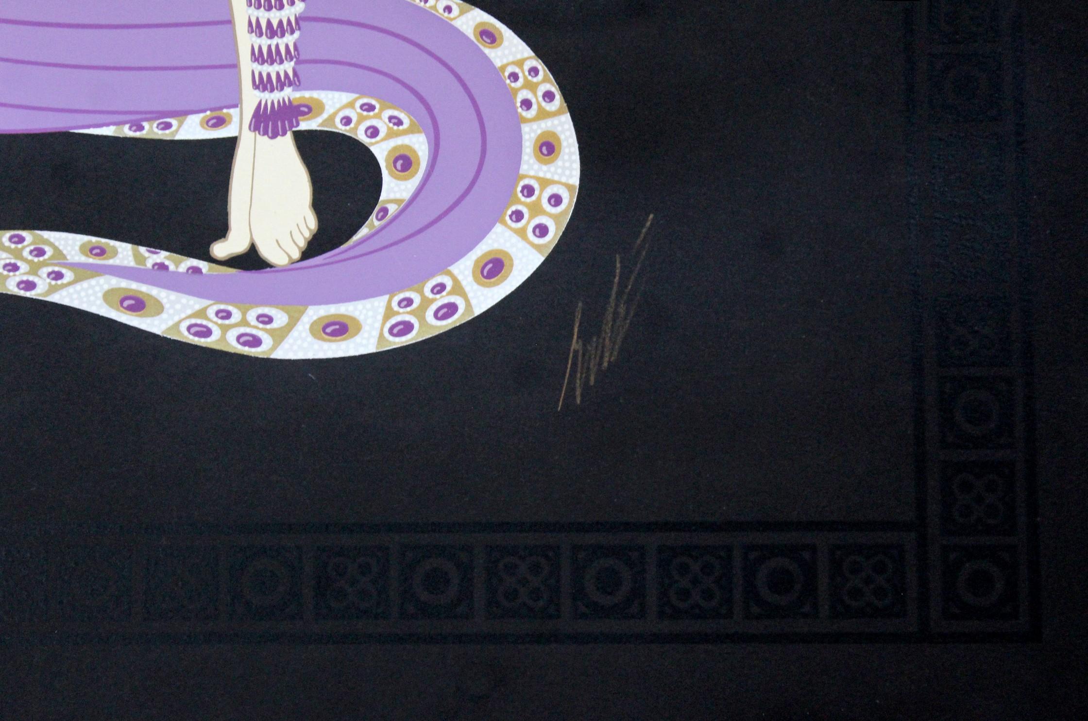 20th Century Contemporary Framed Embossed Serigraph Slave of Salome Signed Erte 1979 208/300
