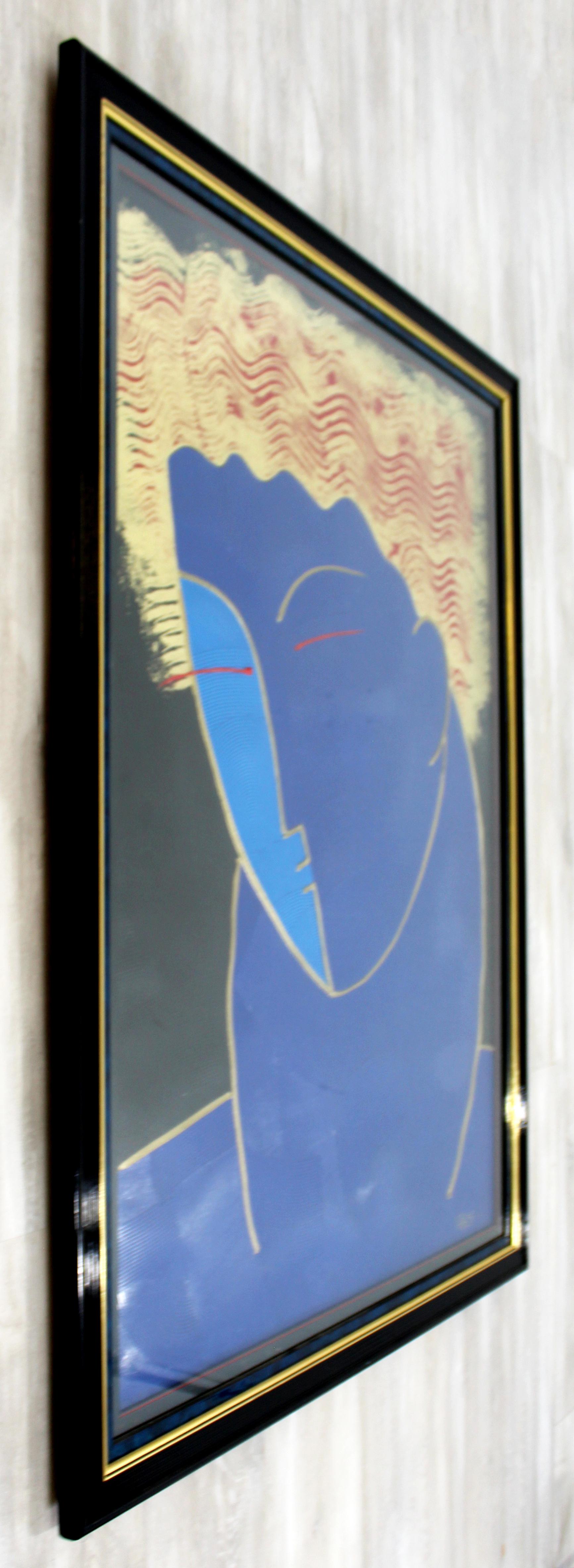 Late 20th Century Contemporary Framed Fred Stepanian Signed Textured Raised Apollo Serigraph 1980s