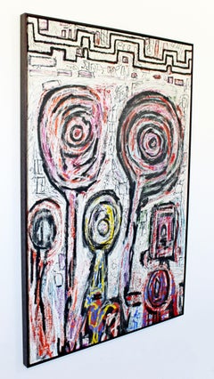 Contemporary Framed Large Acrylic Graffiti Art Painting Canvas by Rodney Denne