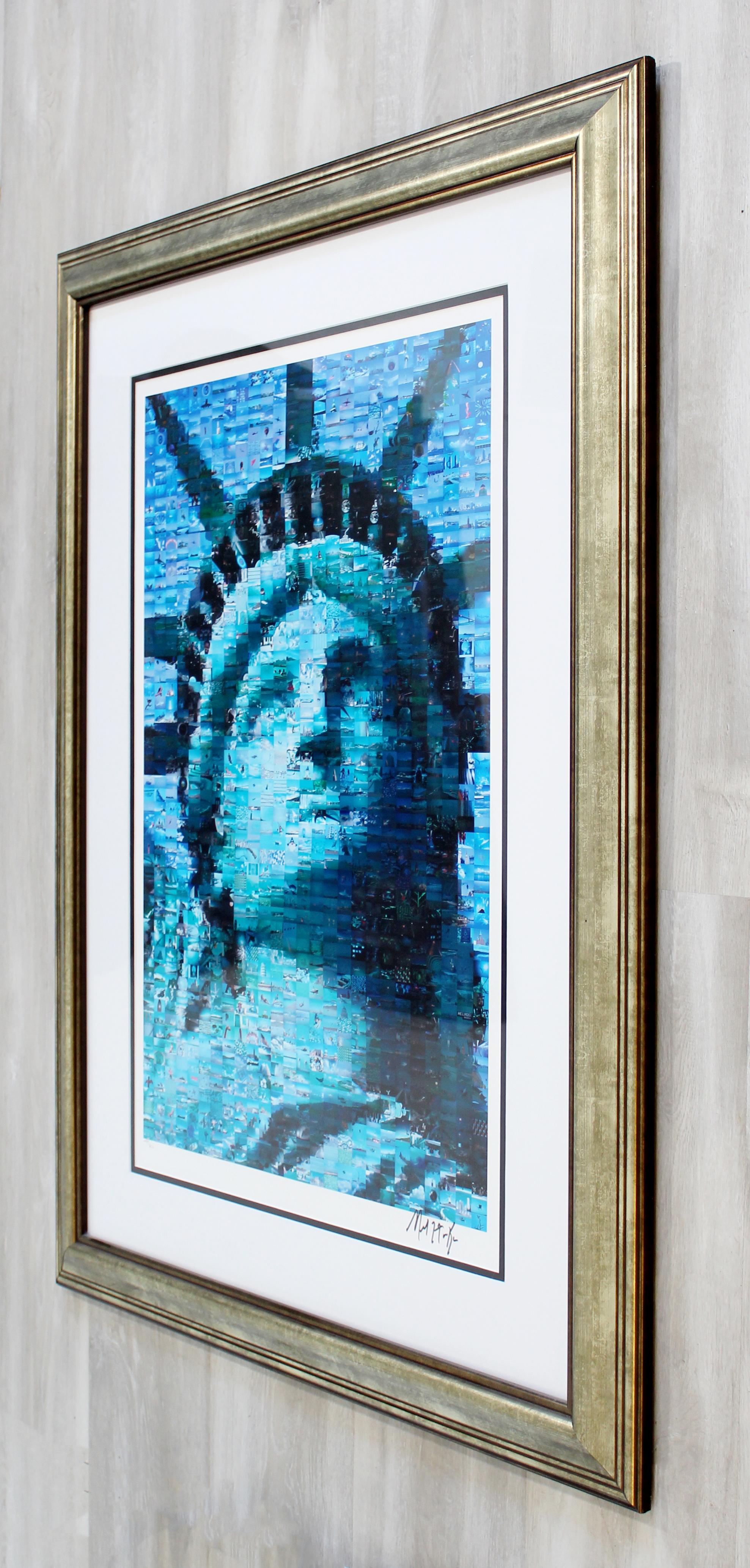 Contemporary Framed Liberty Photo Mosaic Seriolithograph Signed Neil Farkas 2005 In Good Condition In Keego Harbor, MI