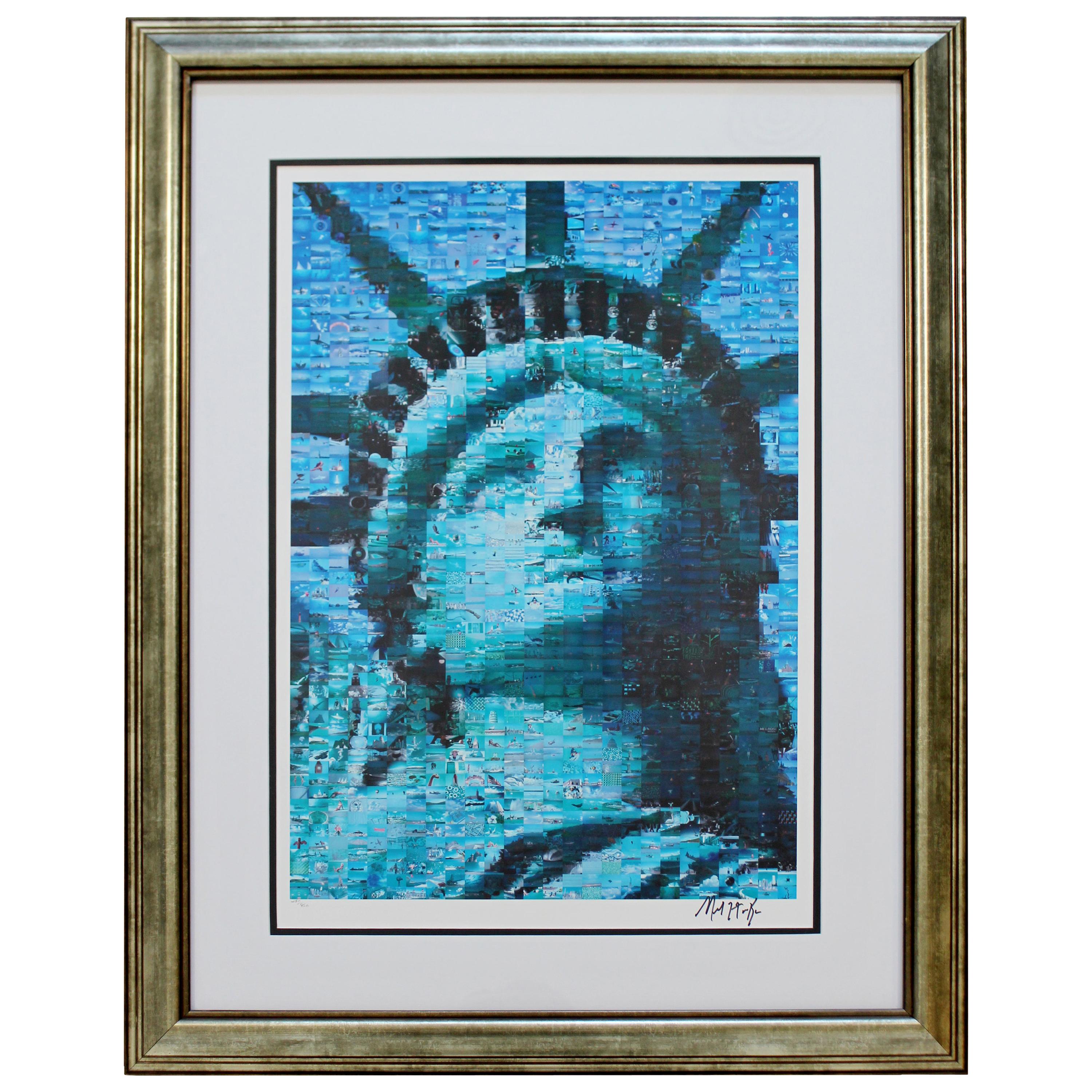 Contemporary Framed Liberty Photo Mosaic Seriolithograph Signed Neil Farkas 2005