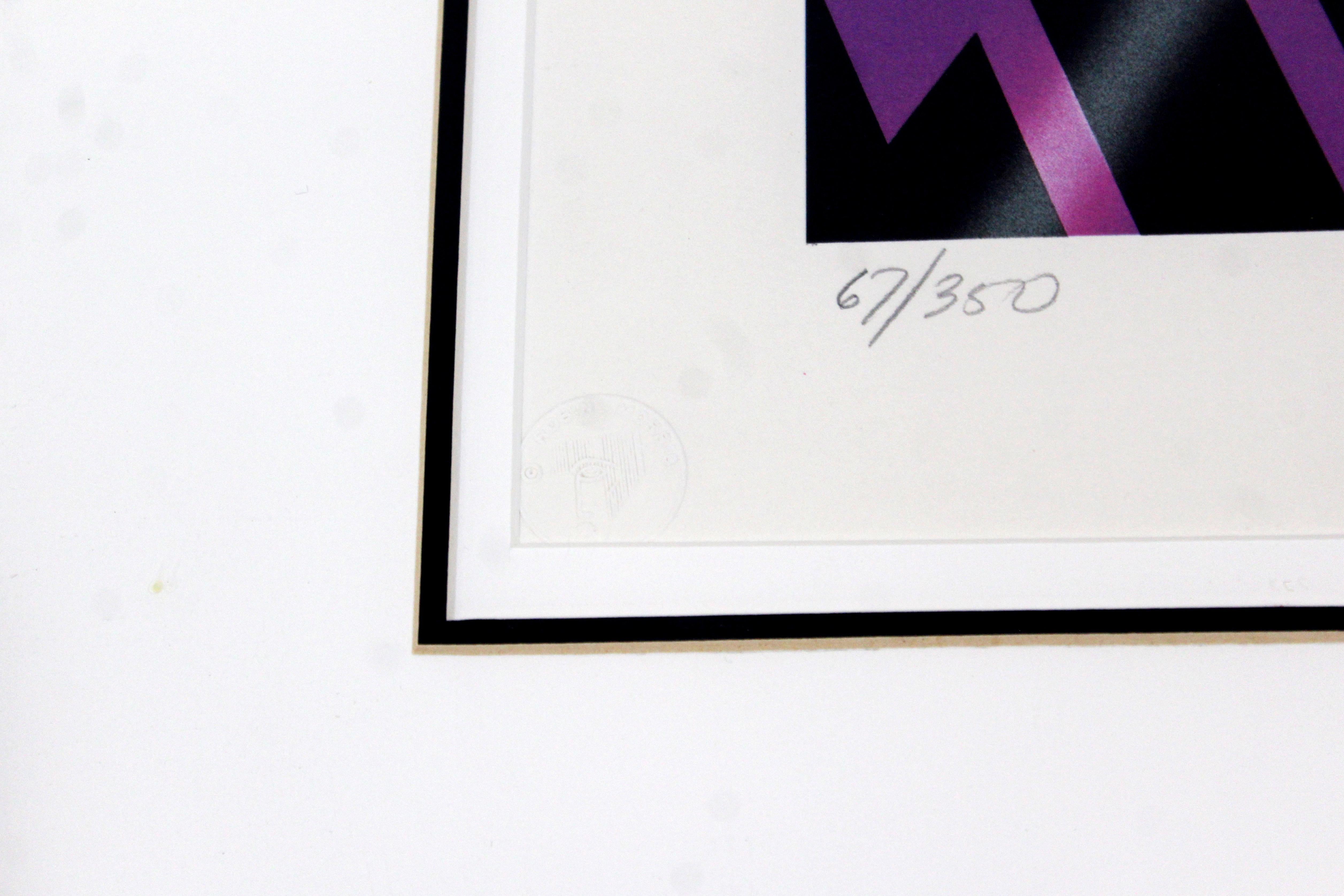 Late 20th Century Contemporary Framed Lithograph of Jazz Player Signed Robin Morris 1980s 67/350