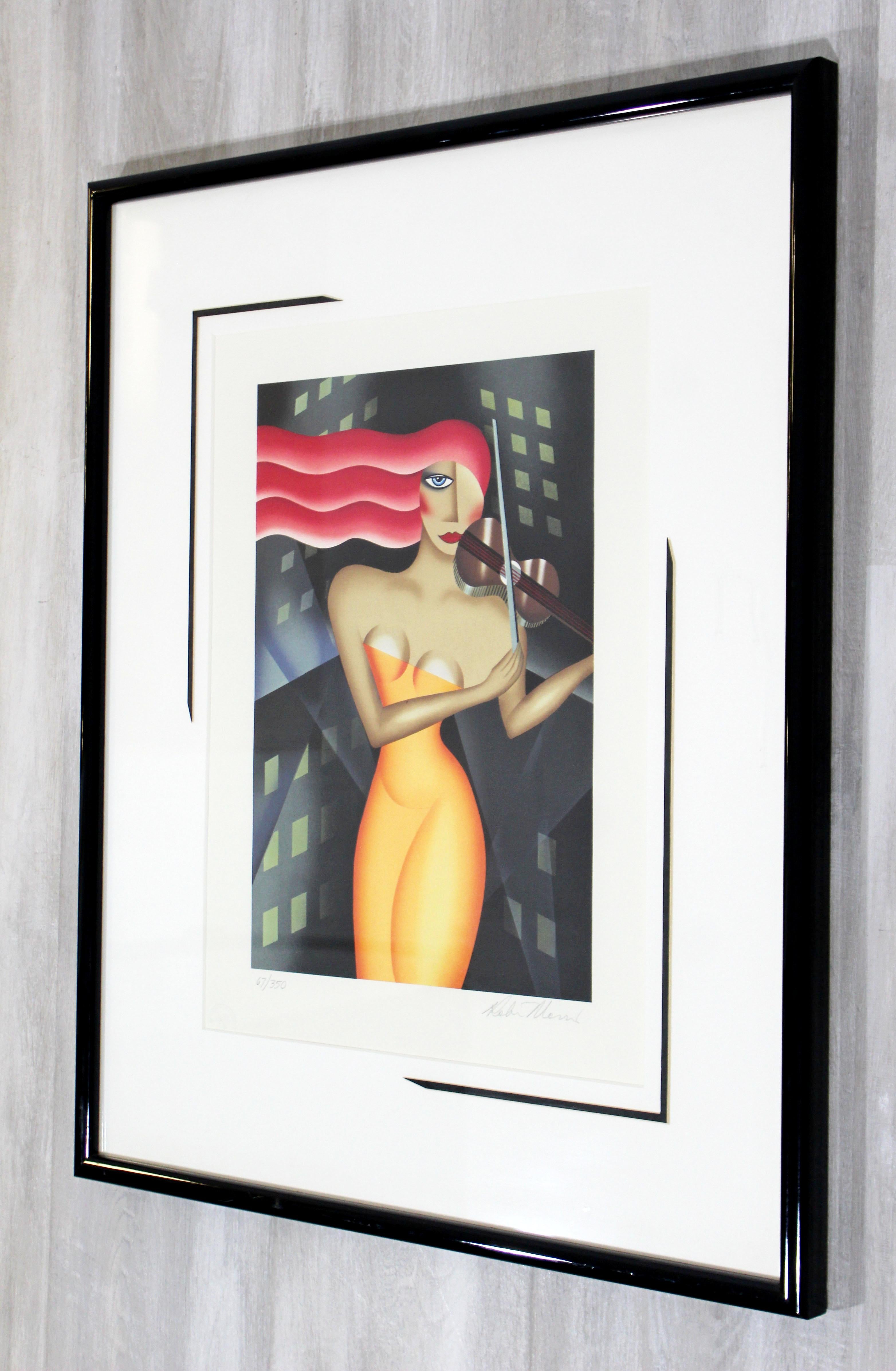 Late 20th Century Contemporary Framed Lithograph of Red Haired Woman Signed Robin Morris, 1980s
