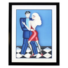 Vintage Contemporary Framed Lithograph The Dance Signed Robin Morris 1985 106/350