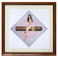 Lithographie offset contemporaine encadrée Mel Ramos "Cohiba Cigar" Liv Tyler