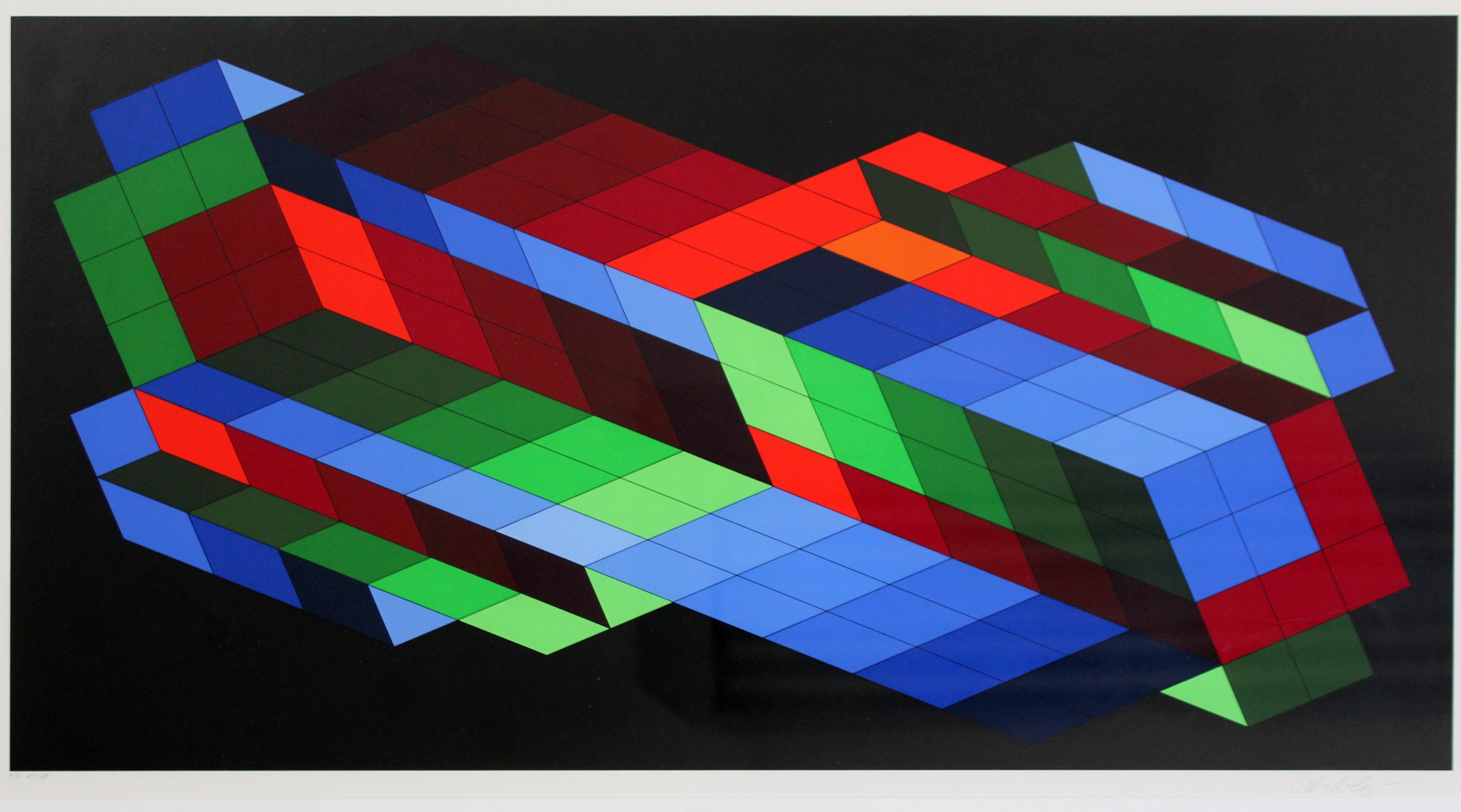 For your consideration is a phenomenal, rare, framed optical art limited edition, signed and numbered by Victor Vasarely, entitled 