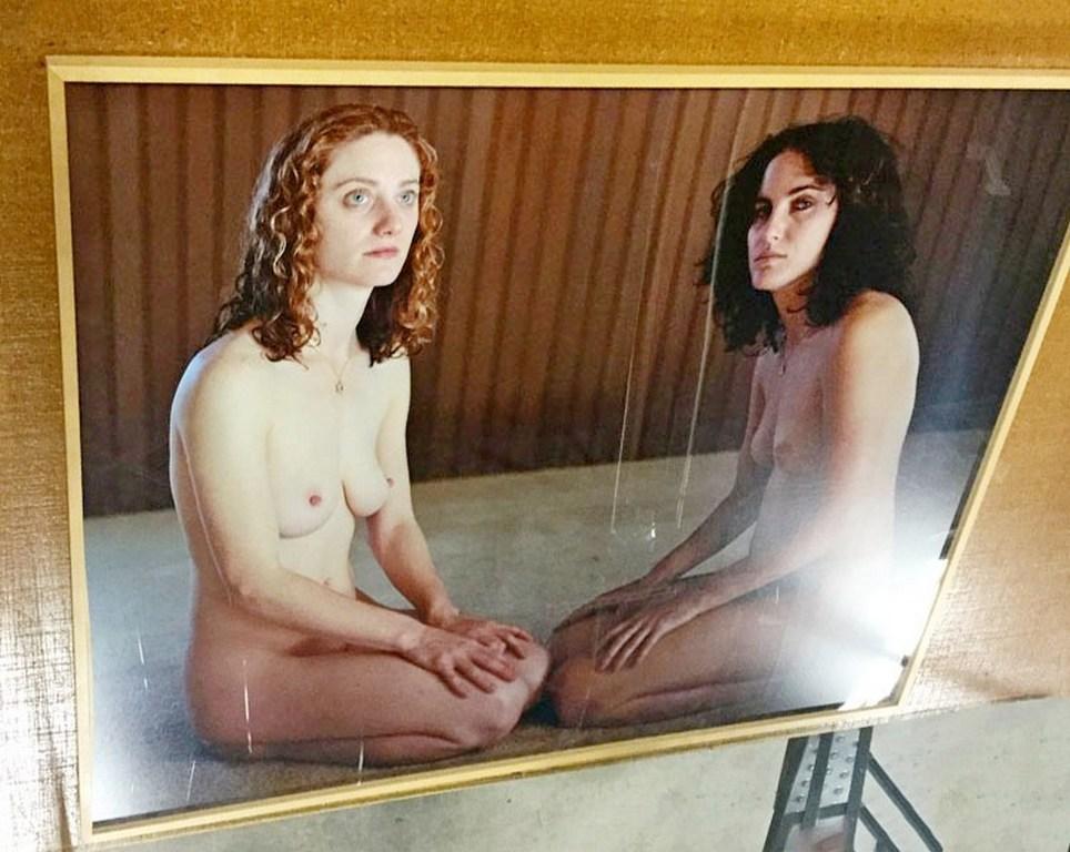 American Contemporary Framed Photograph Sisters Signed Dated by Malerie Marder 2000 Nude