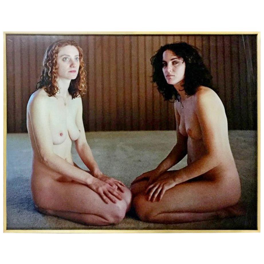 Contemporary Framed Photograph Sisters Signed Dated by Malerie Marder 2000 Nude