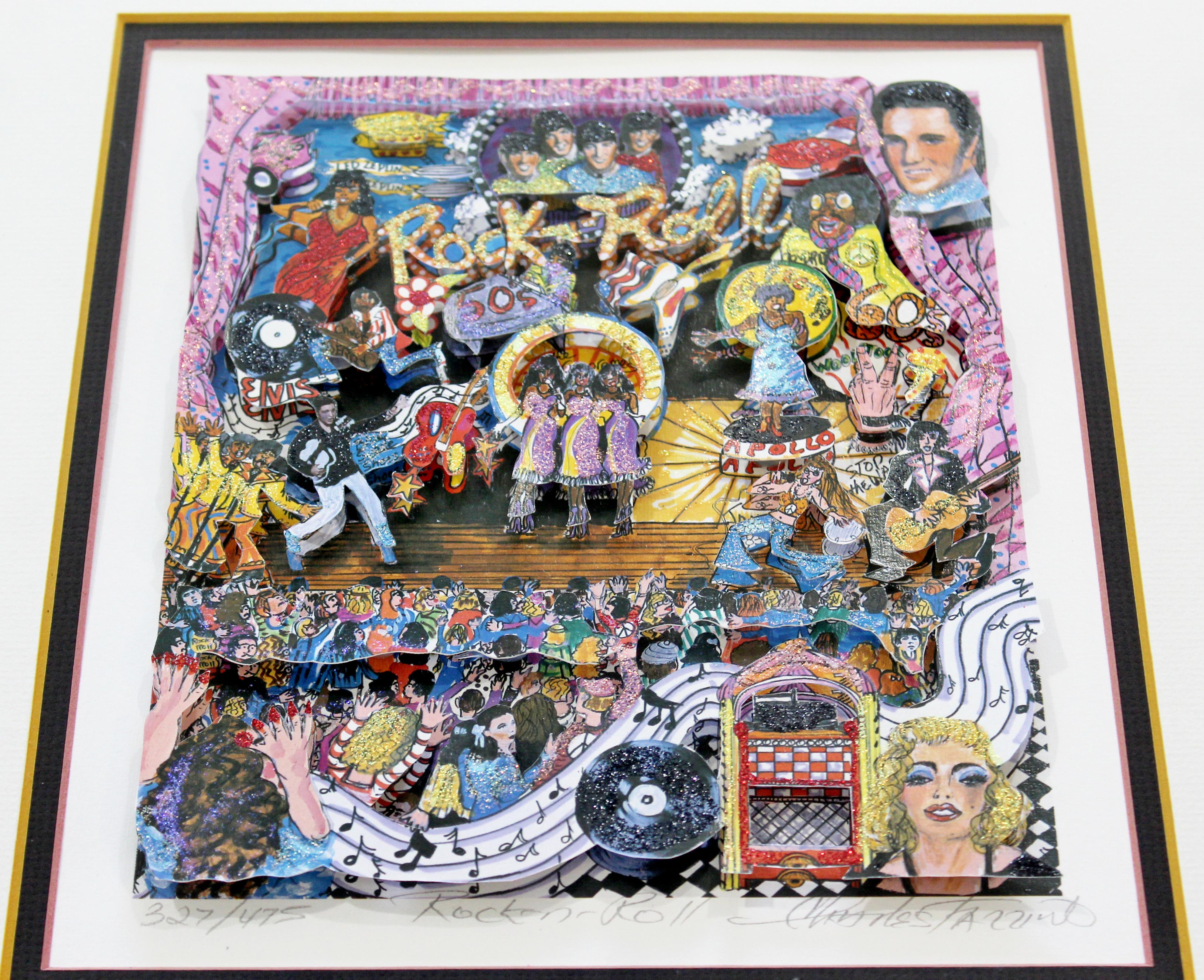 American Contemporary Framed Rock n Roll 3D Serigraph Signed Charles Fazzino 327/475 COA