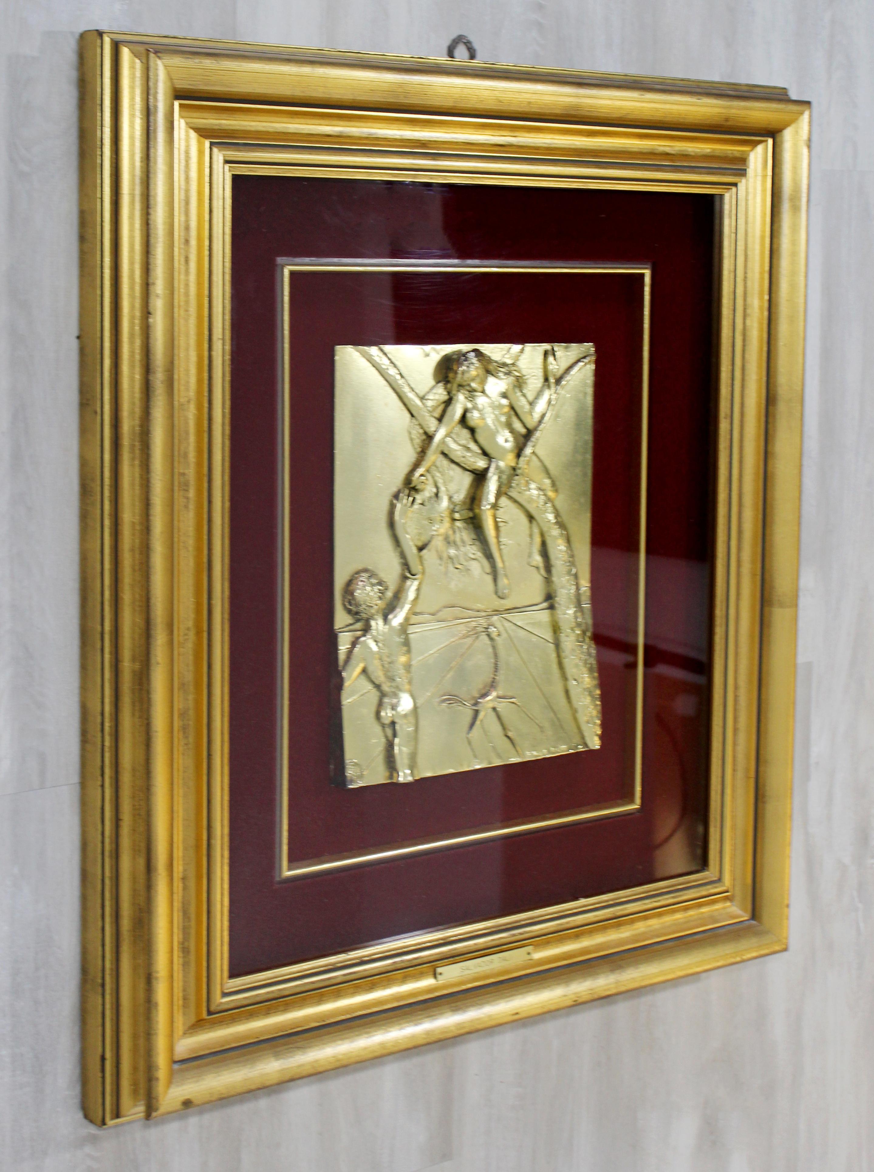For your consideration is an attention grabbing, gold dipped sterling silver, bas relief wall sculpture, entitled 