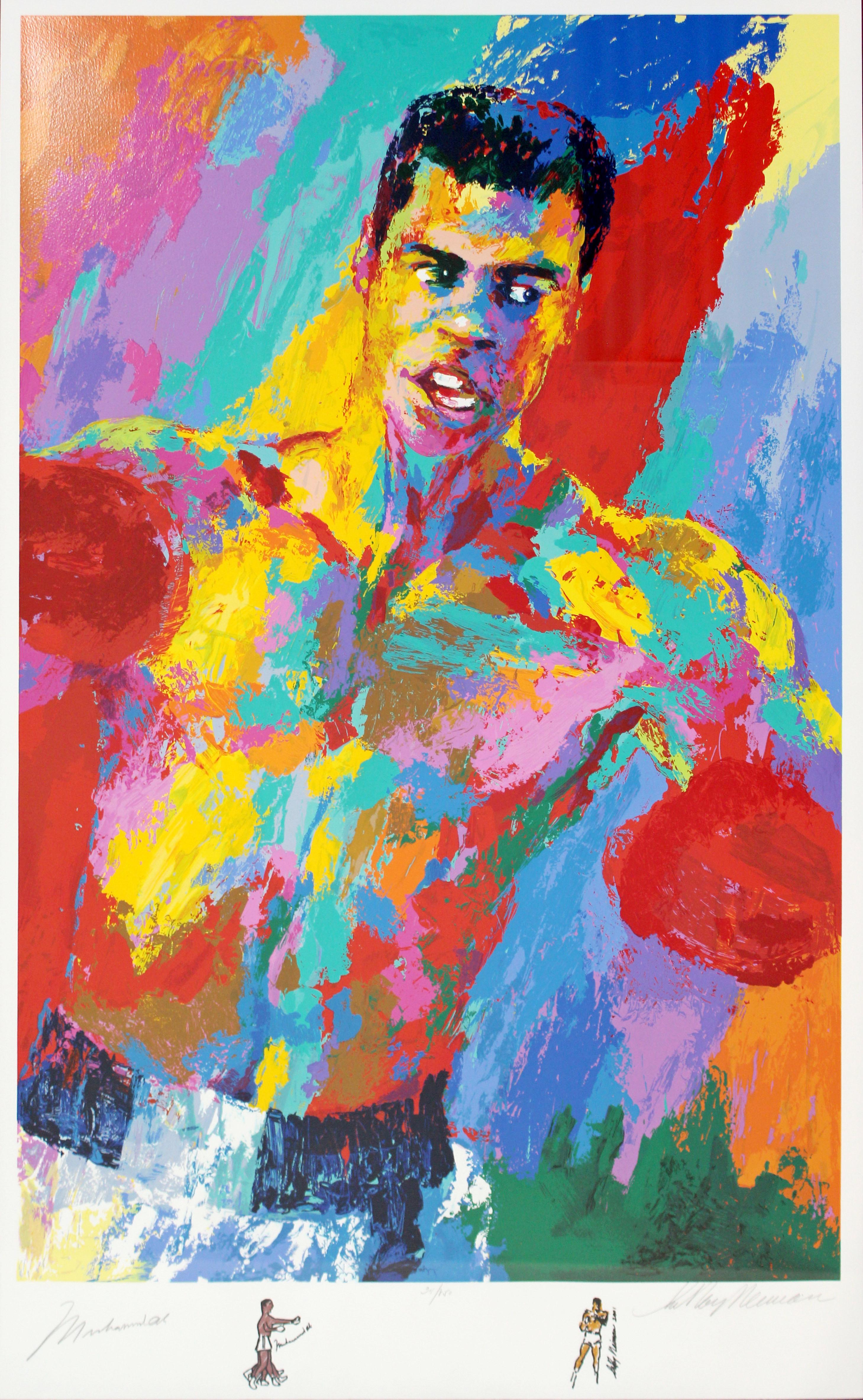 Contemporary Framed Serigraph Signed by Muhammad Ali & LeRoy Neiman 2001 34/850 In Good Condition In Keego Harbor, MI