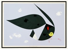 Contemporary Framed Signed Charley Harper Everglade Kite Ford Times 1957 w COA