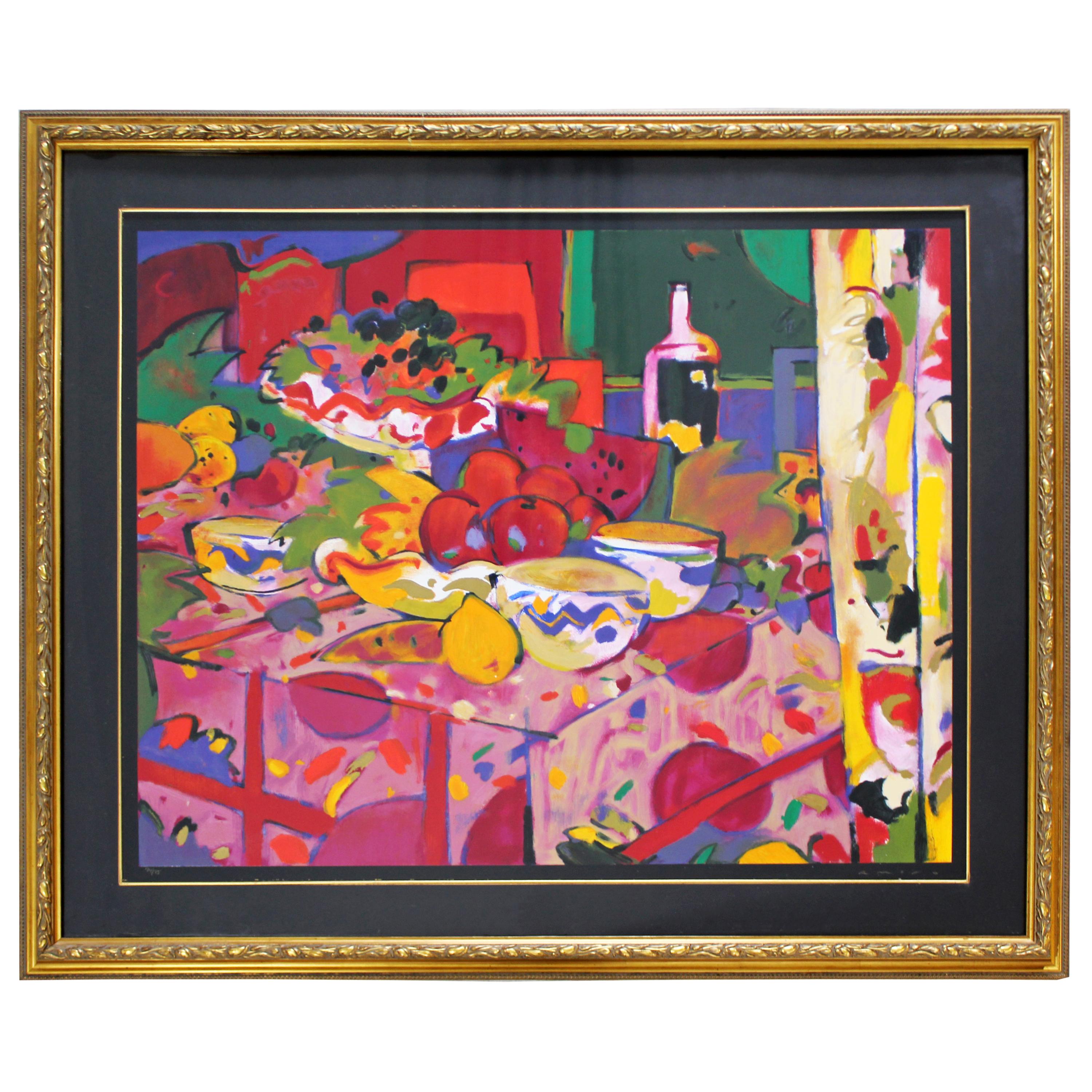 Contemporary Framed Still Life Serigraph Signed by Manel Anoro 74/75, 1990s