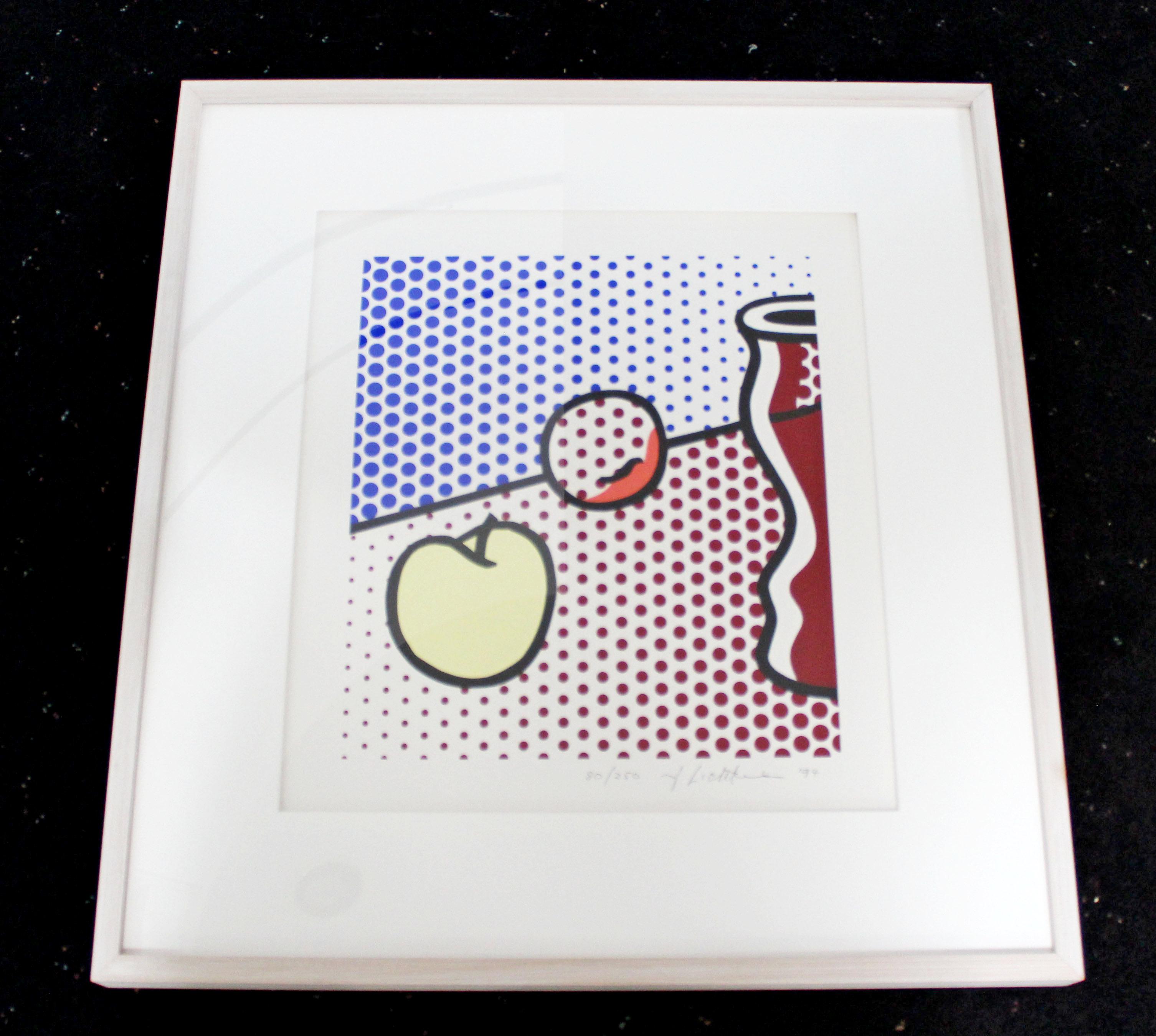 For your consideration is a wonderful, framed lithograph, signed by Roy Lichtenstein, numbered 80/250, dated 1994. In excellent condition. The dimensions of the frame are 25