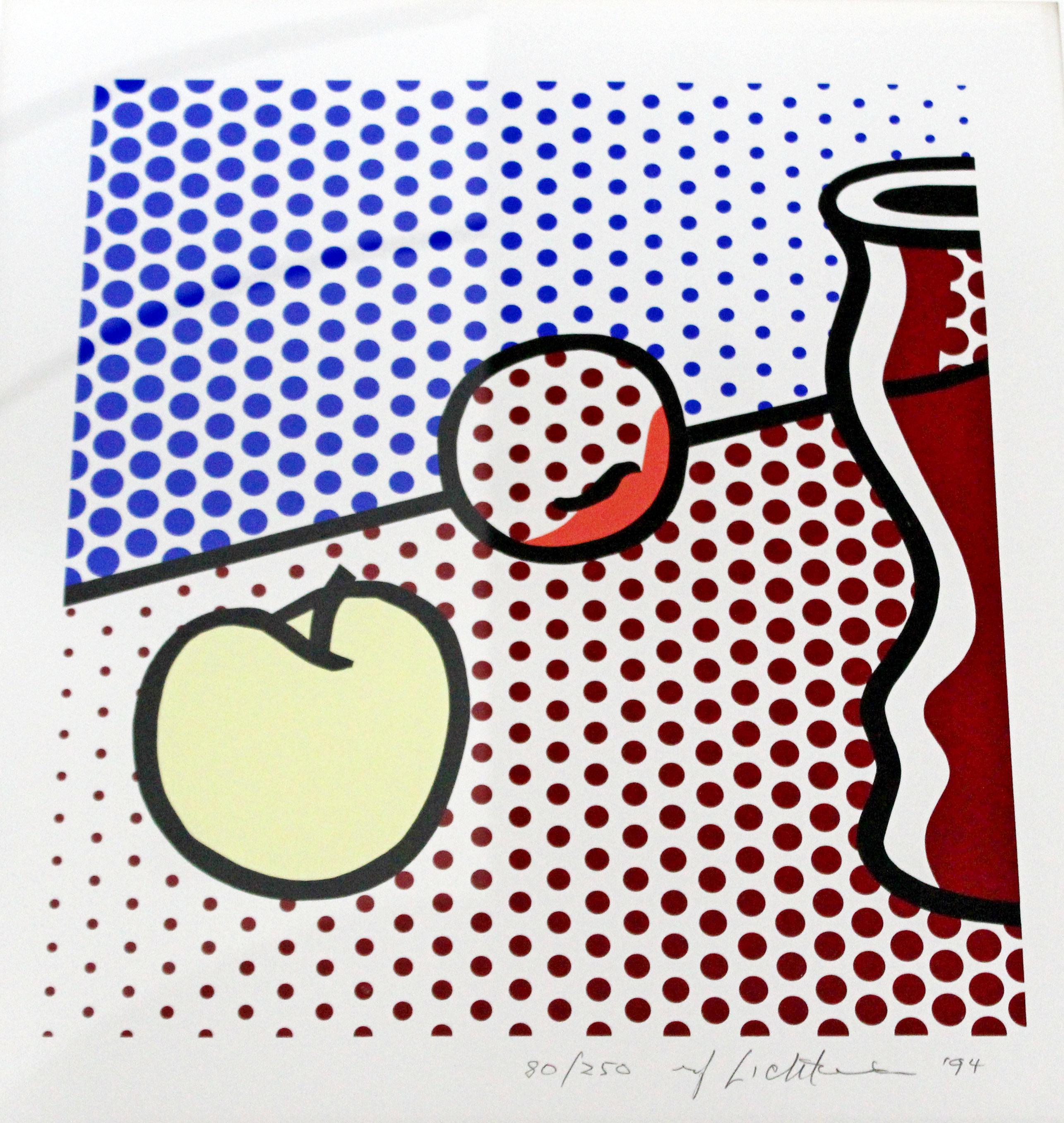 American Contemporary Framed Still Life with Red Jar Signed Dated Roy Lichtenstein, 1994
