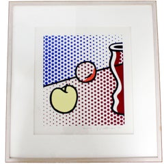 Contemporary Framed Still Life with Red Jar Signed Dated Roy Lichtenstein, 1994