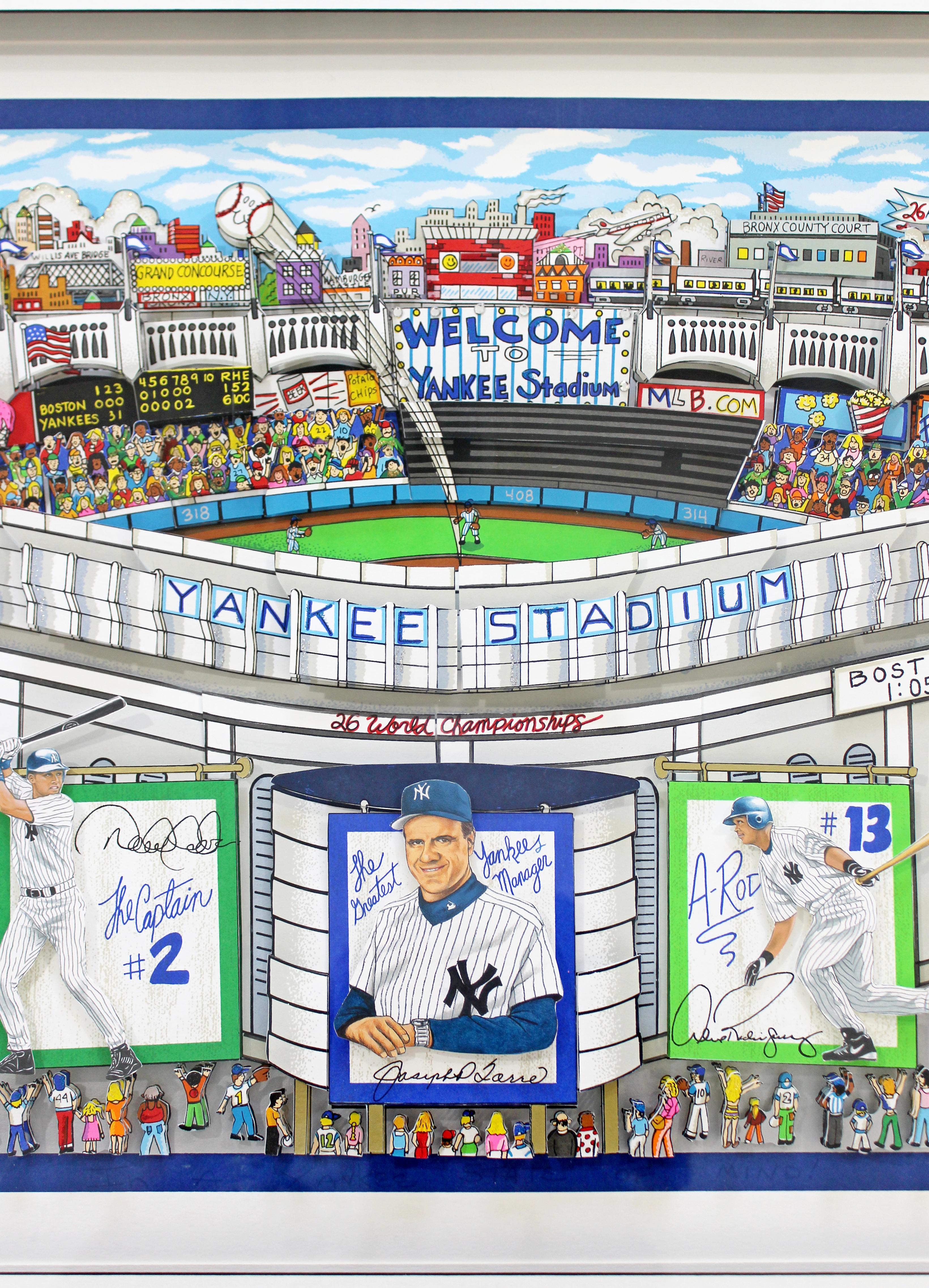 Paper Contemporary Framed Yankee Stadium 3D Serigraph Signed Charles Fazzino 241/500