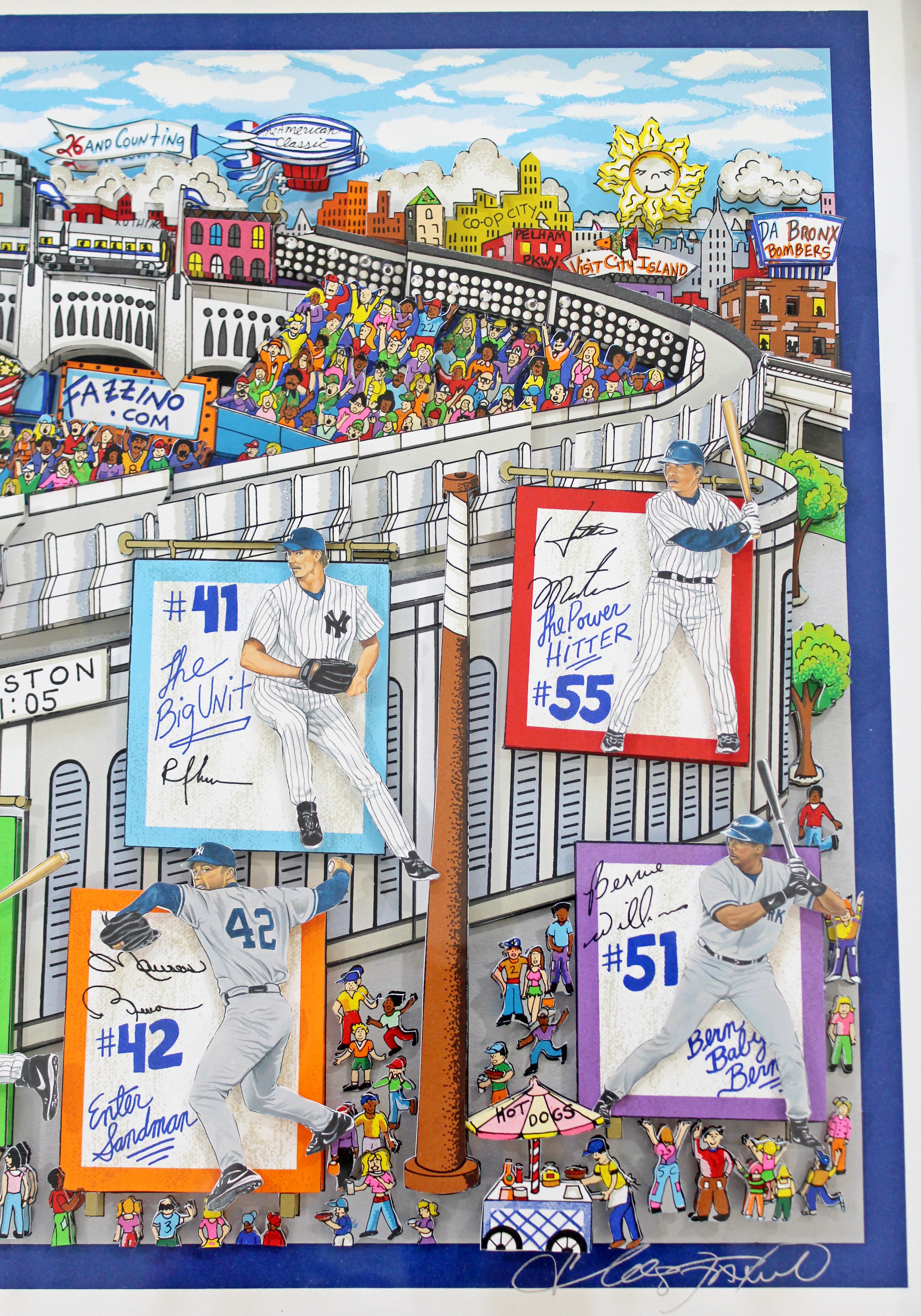 Contemporary Framed Yankee Stadium 3D Serigraph Signed Charles Fazzino 241/500 1
