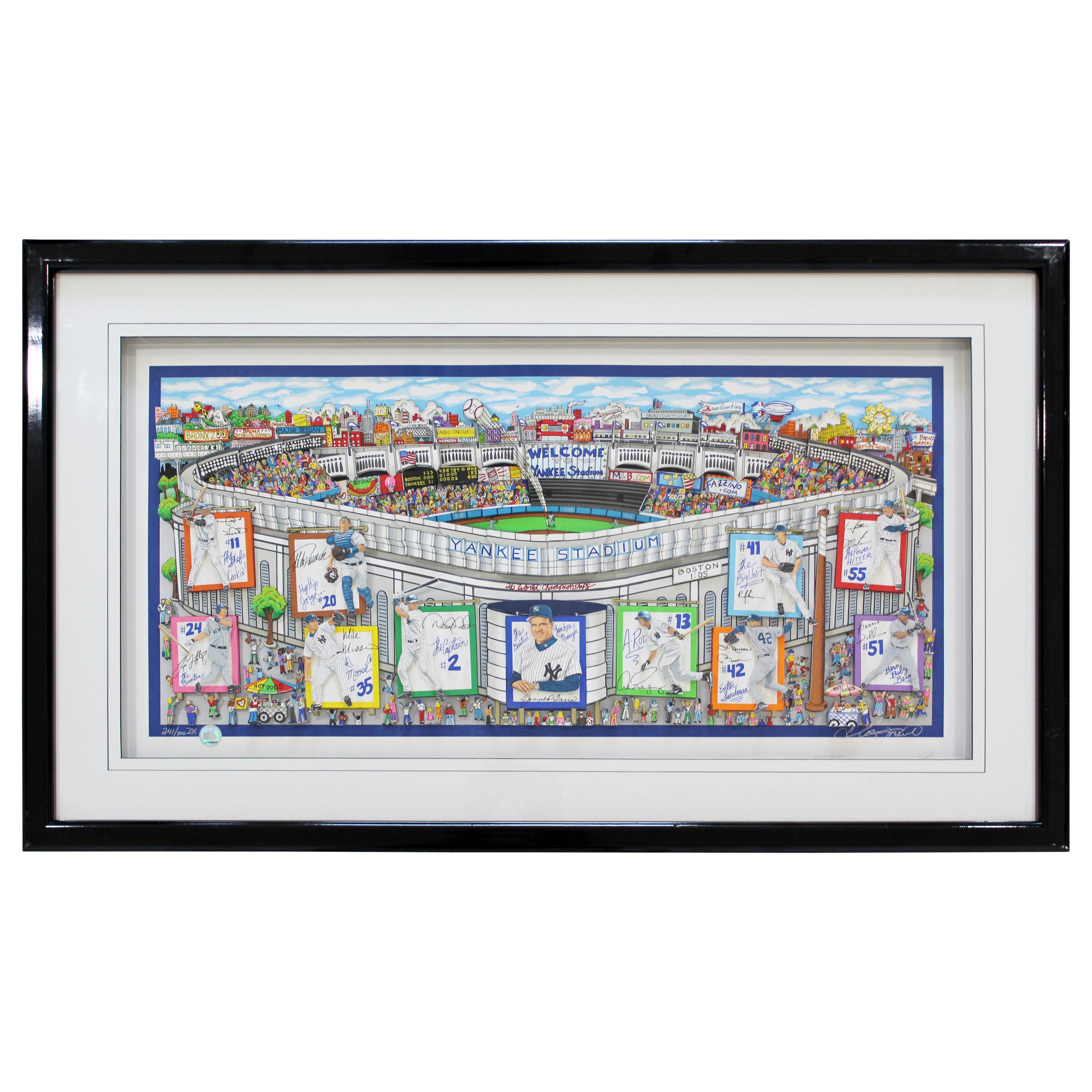 Contemporary Framed Yankee Stadium 3D Serigraph Signed Charles Fazzino 241/500
