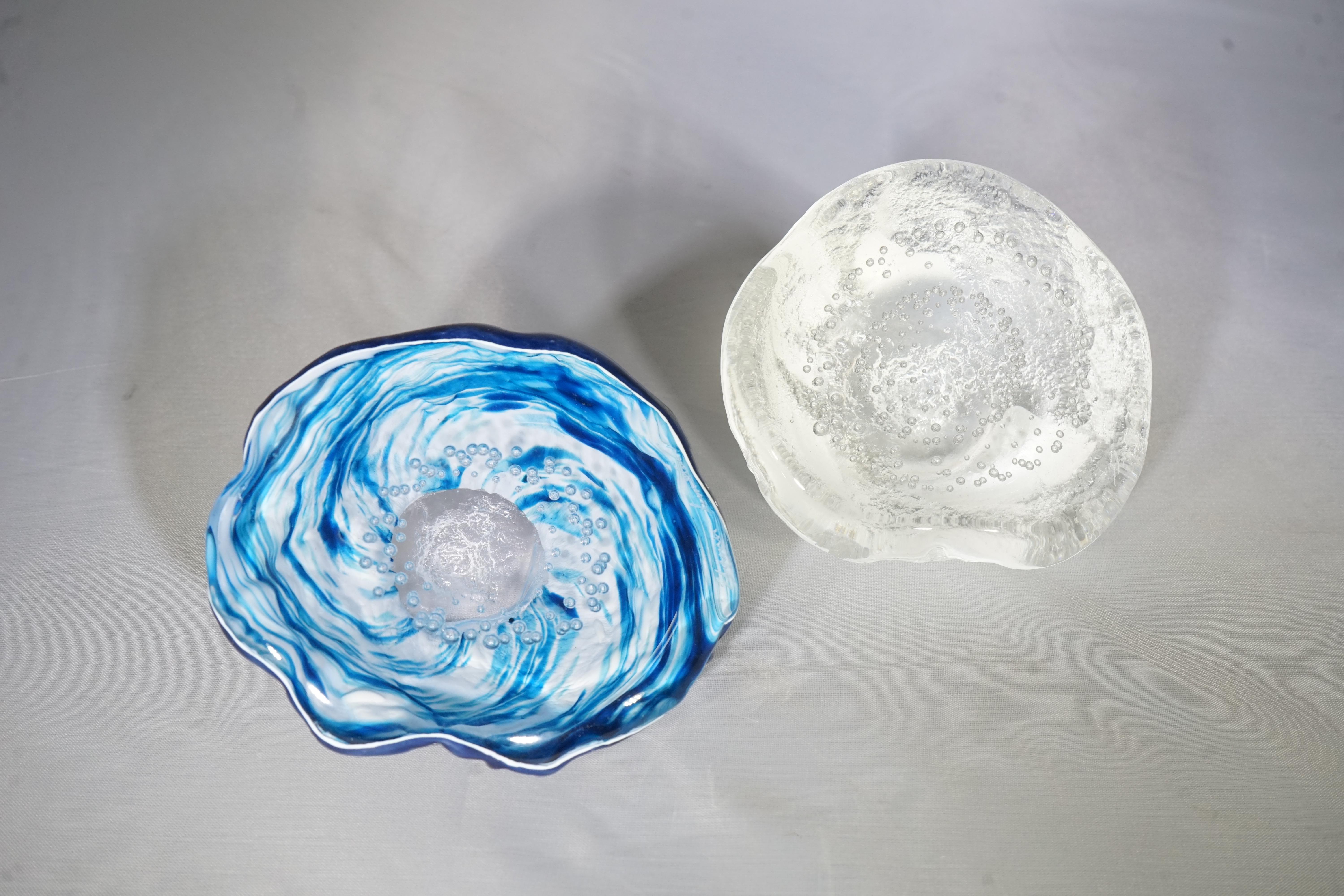 Contemporary French blown glass objet sculpture by Atelier Florence Lemoine. Each piece is unique.