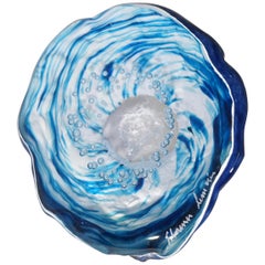 Contemporary French Atelier Florence Lemoine Blue Blown Glass Objet